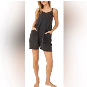 Free People FP Movement Hot Shot Shorts Romper Charcoal Grey Size
Large NWT